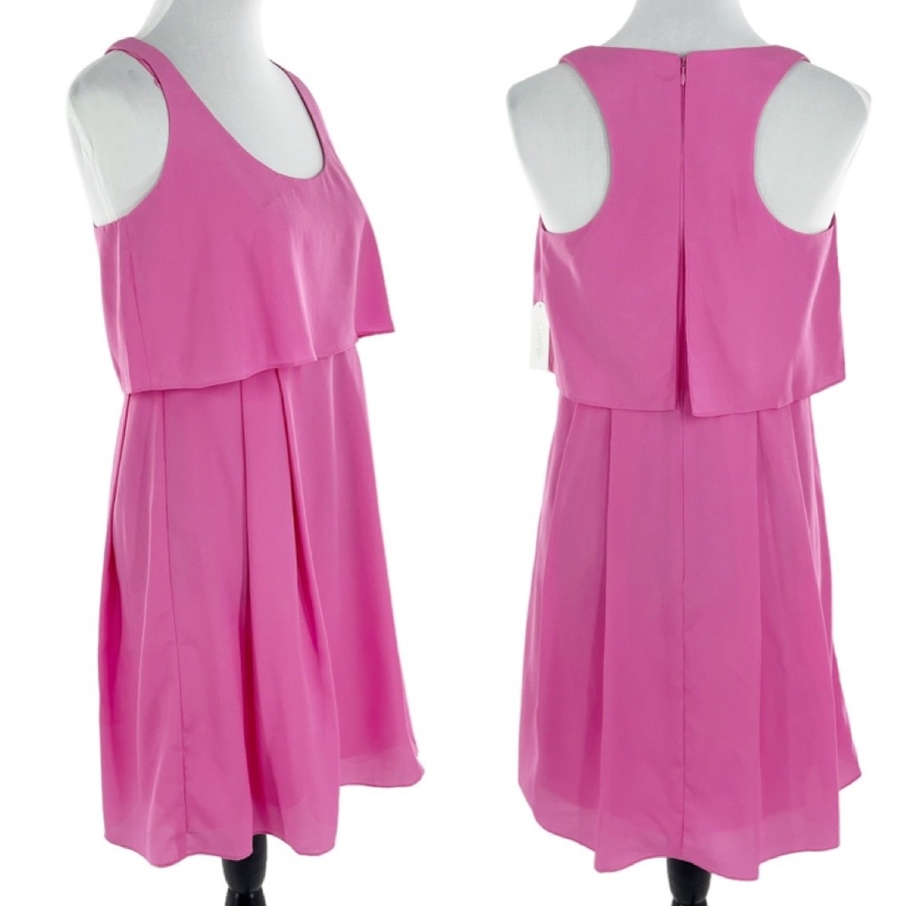 Jessica Simpson Sleeveless Pleated Racerback Lined Layered A-Line Dress 6 NWT